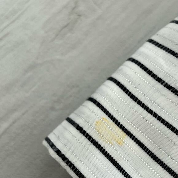 Worthington Long Sleeve Collared Button Up Striped V Neck Work Dressy Shirt 14 - Picture 3 of 8